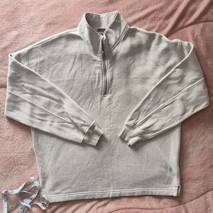 Cream Quarter-Zip Pullover